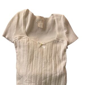 Ribbed Crop Top with bow detail